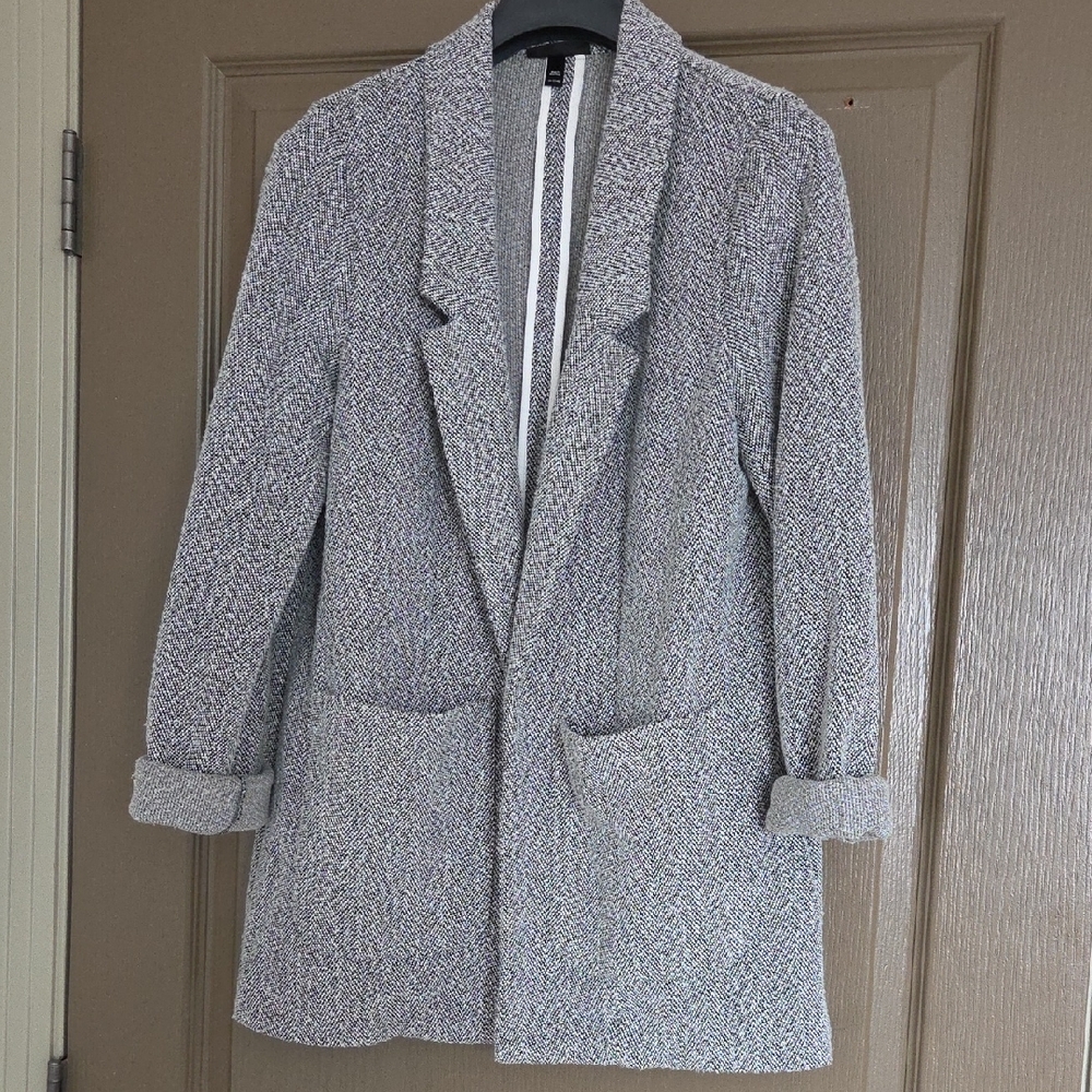Topshop Gray Textured Blazer